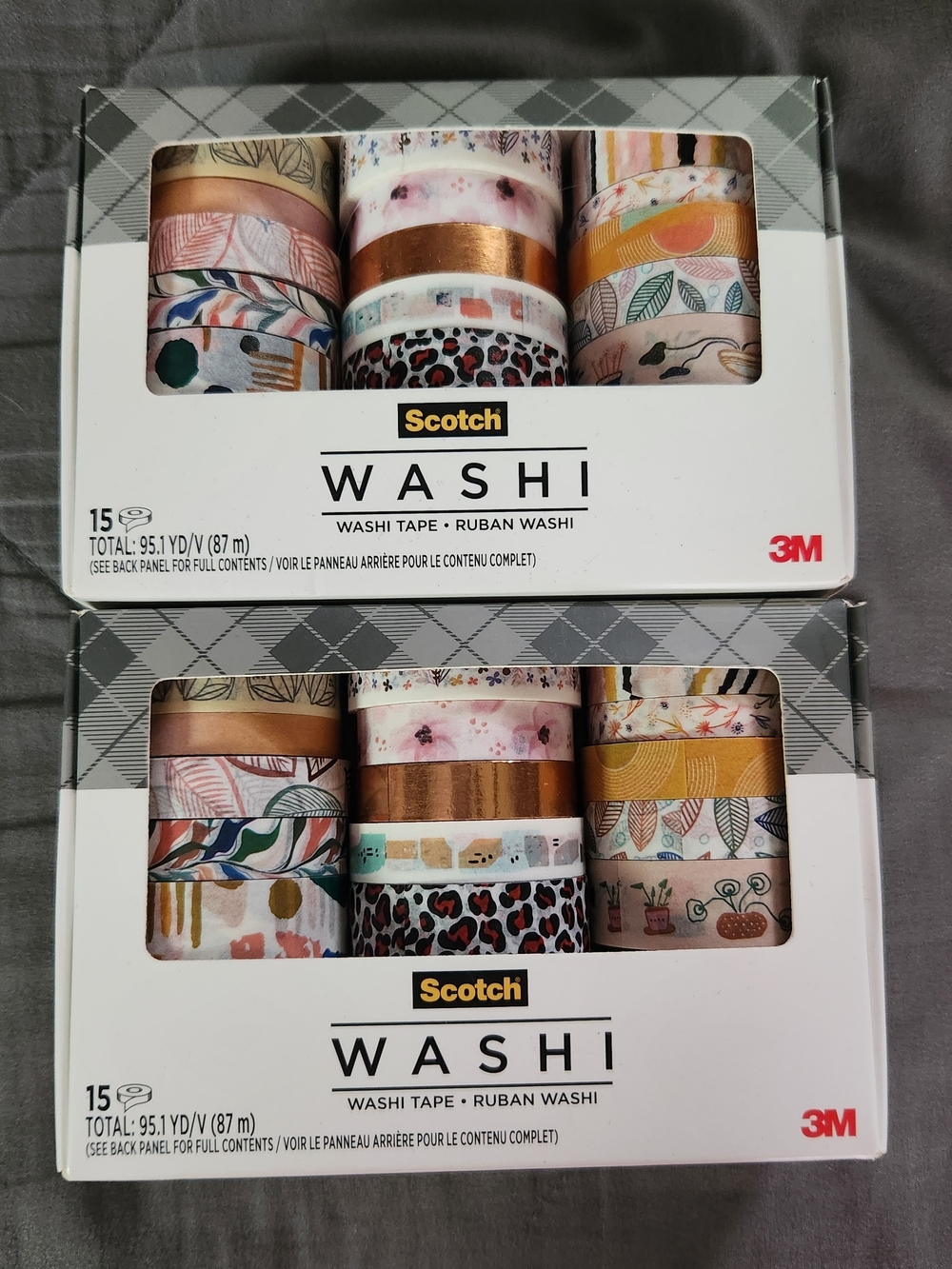 Scotch Washi Tape Set — Assorted Pink, Gold, White & Green Patterns